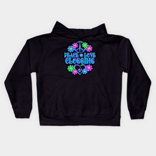 Peace Love Clogging Kids Hoodie